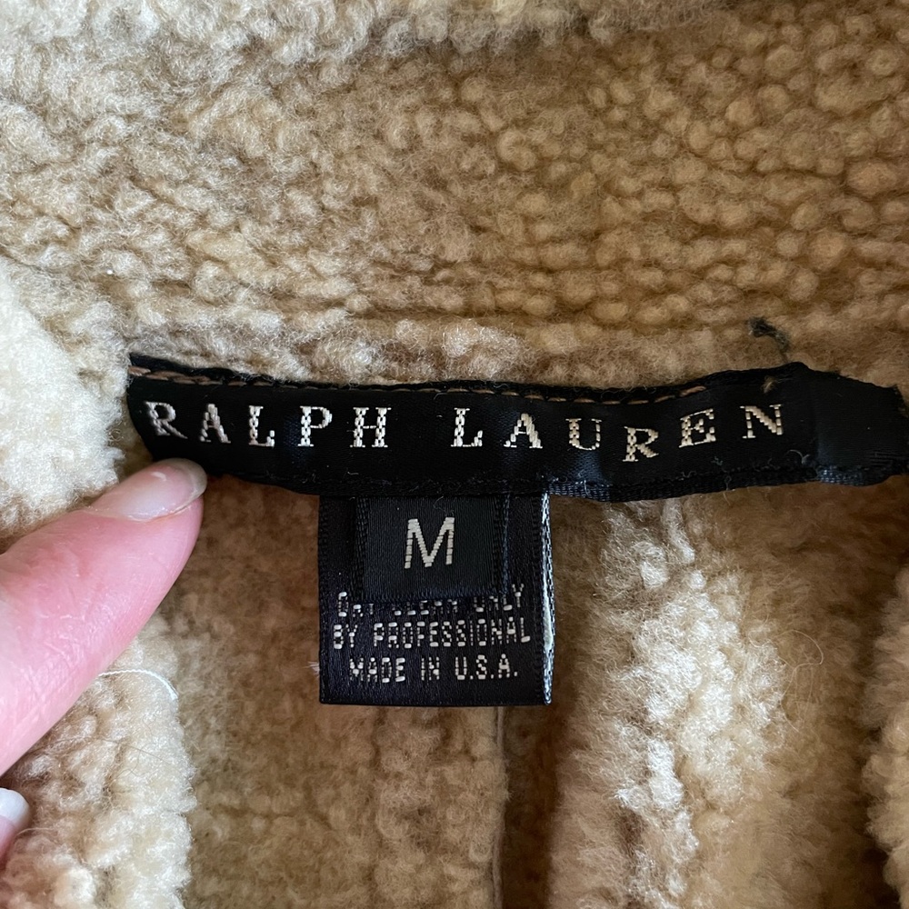 Ralph Lauren black label genuine long shearling coat M - Picture 5 of 10